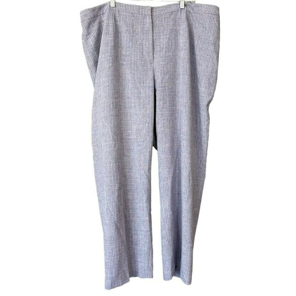 Le Suit Lavender Purple Check Wide Leg Trouser Pants‎ Womens Plus 24W